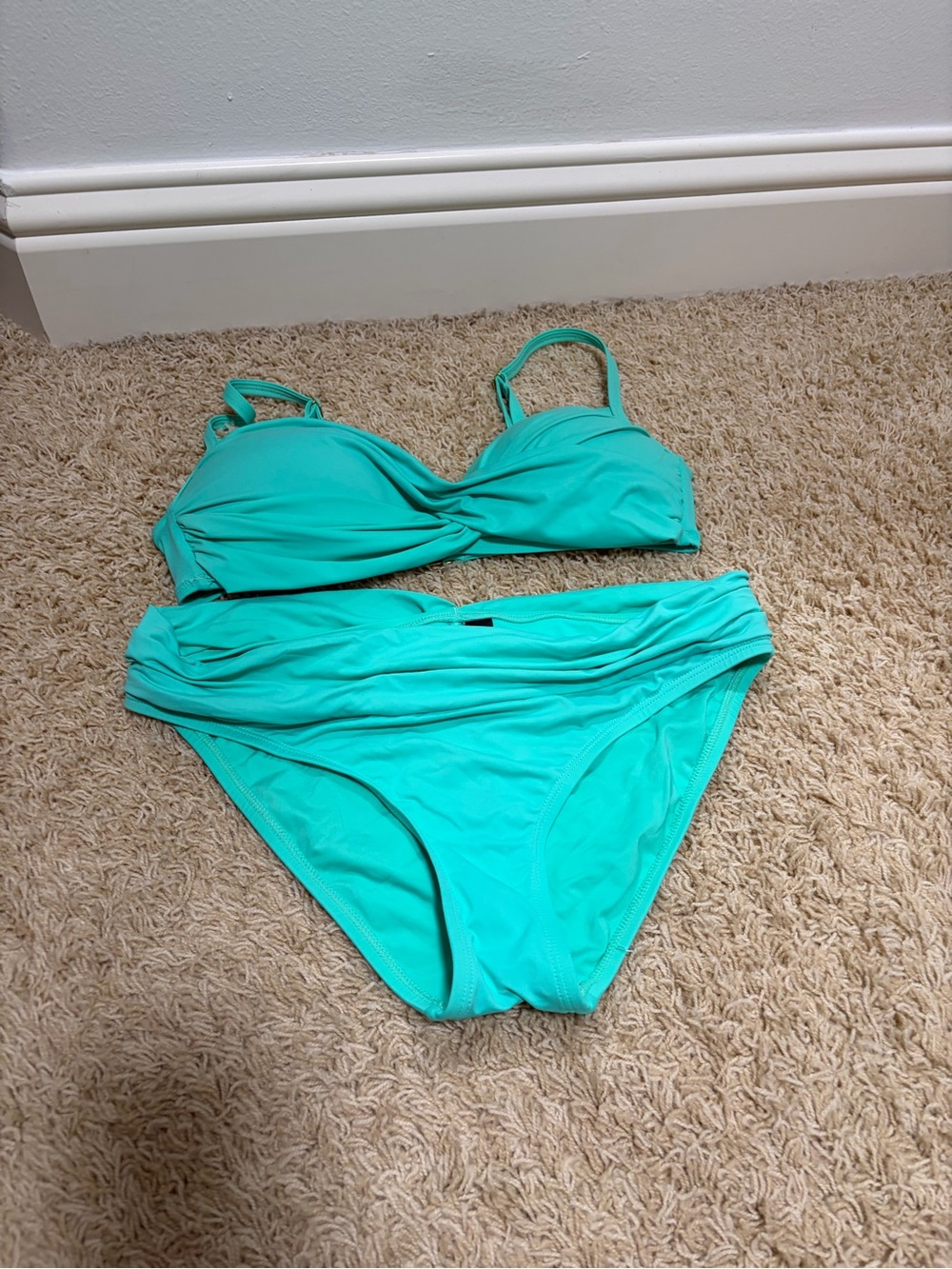 La Blanca Turquoise Twist-Front Bikini Set